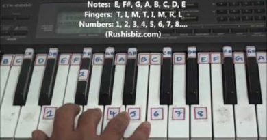 'E' Minor Scale - Right hand finger pattern for Single Octave