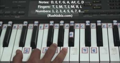 'D' Minor Scale - Right hand finger pattern for Single Octave